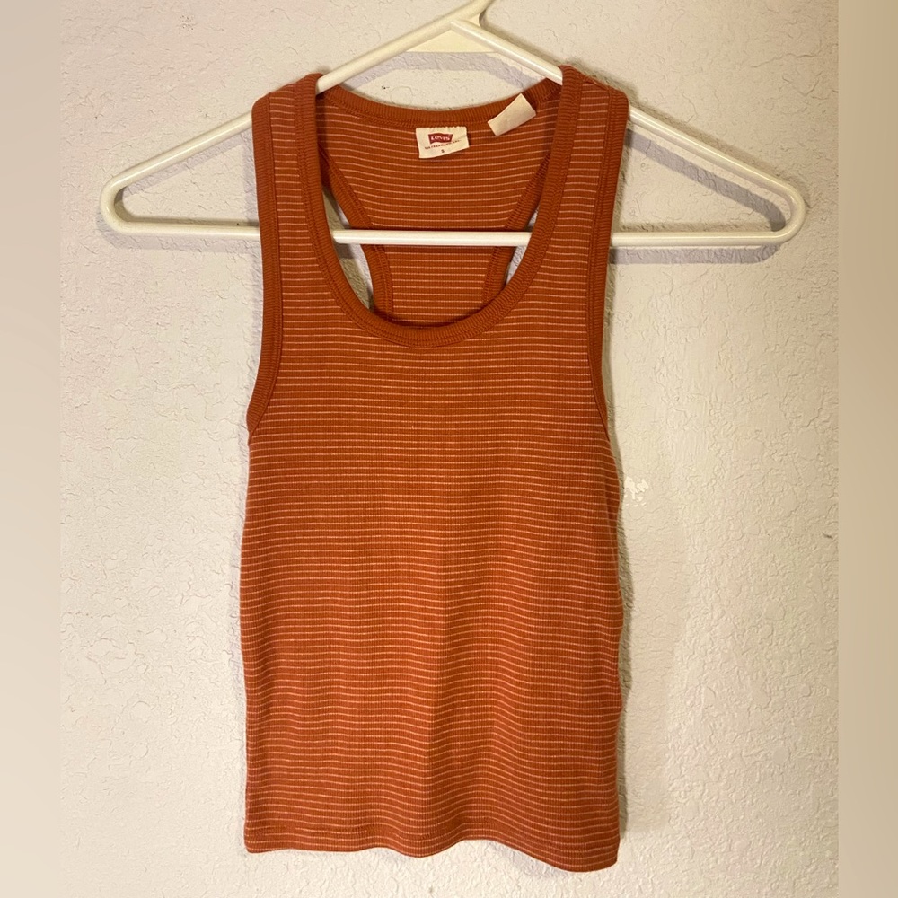 Levi’s Orange Striped Tank Top, Size Small